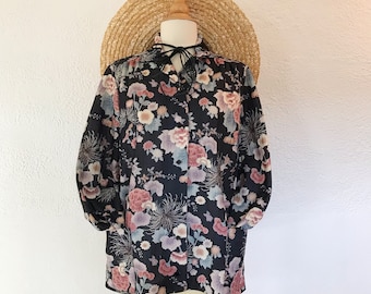 Vintage 1980's Floral Shirt Jacket