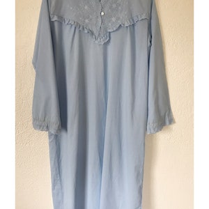 Vintage Blue Victorian Ruffle & Lace Nightgown House Dress image 6