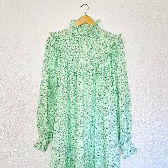 Vintage 1970's Prairie Bib Dress - image 4