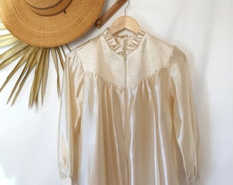 Vintage 80's JCP Satin Victorian Dressing Gown Dress