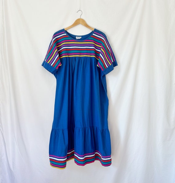 Vintage 1980's Stripe Applique Dress - image 2