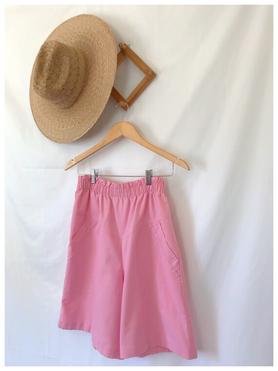 Vintage 80's Paper bag Shorts | Pink Twill Shorts… - image 5