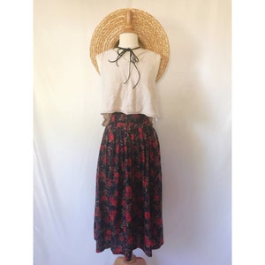 Floral Midi Skirt | Vintage 1990&#39;s Patterned Skirt
