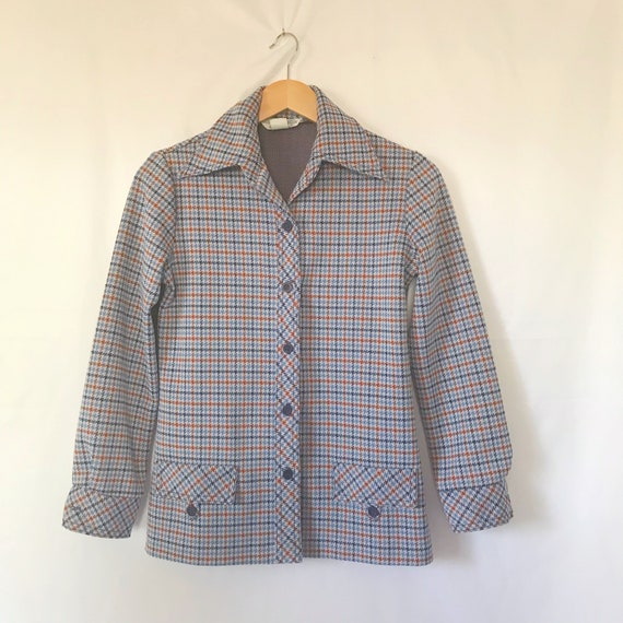 Plaid Blazer | Vintage 1970's Plaid Shirt Jacket - image 3