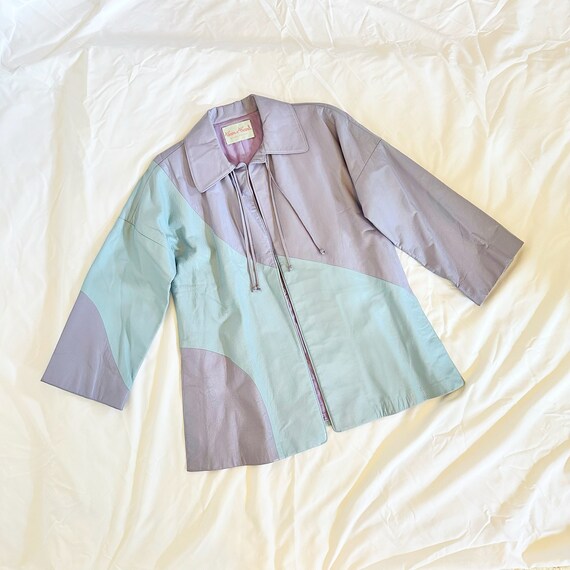 ladies leather jacket pastel Gem