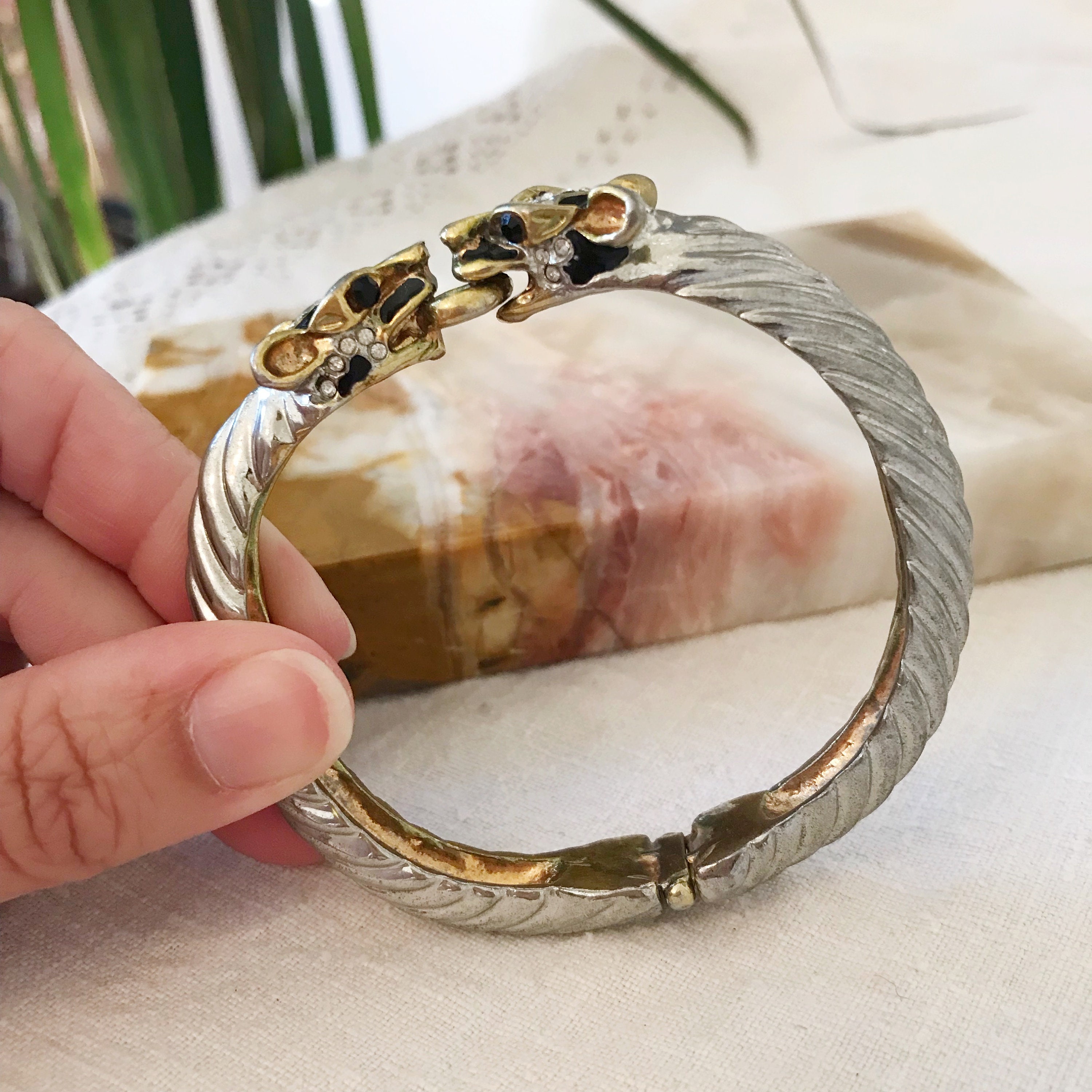 ブレスレット Cheetah Head Crystal Bracelet Rhinestone Cheetah Bracelet - Etsy