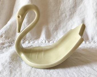 Vintage Sage Green Swan Decor Accent Piece