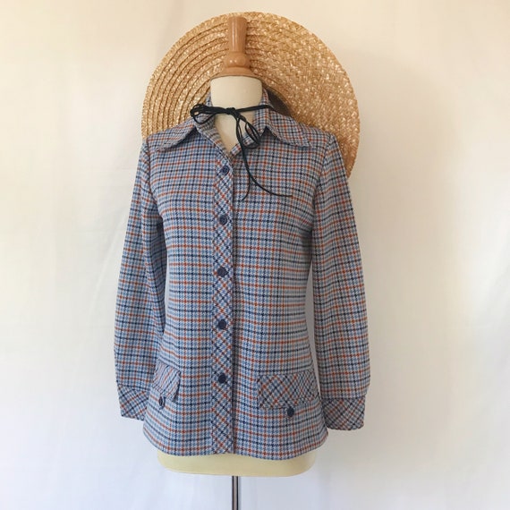 Plaid Blazer | Vintage 1970's Plaid Shirt Jacket - image 2