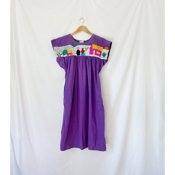 Vintage 1970's Embroidered Applique Dress - image 2