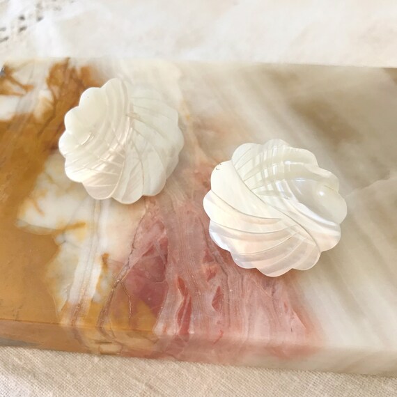 White Shell Earrings - image 1