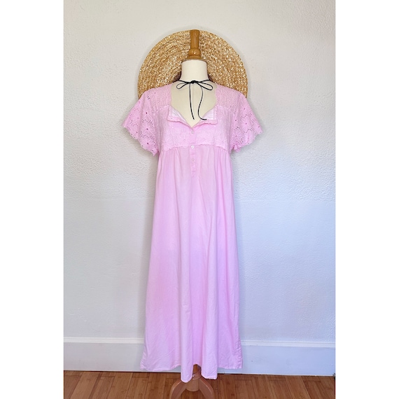 Vintage 1980's Eyelet Cotton Dress - image 1