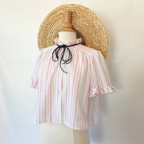 Vintage 1980's Reworked Pastel Rainbow Stripe Shir