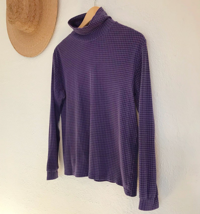 Vintage 1990's Cottage Core Gingham Turtleneck image 2