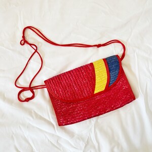 Vintage 1980&#39;s Woven Straw Bag