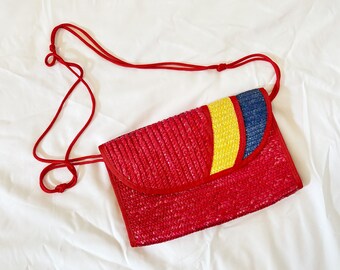 Vintage 1980's Woven Straw Bag
