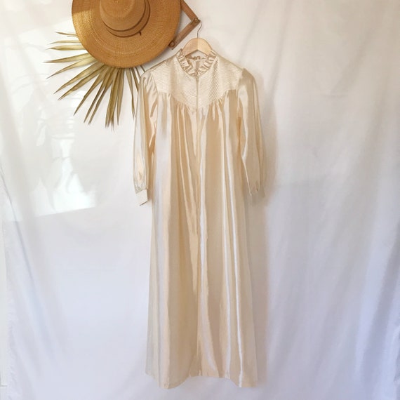 Vintage 80's JCP Satin Victorian Dressing Gown Dr… - image 2