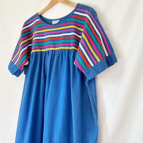 Vintage 1980's Stripe Applique Dress - image 4