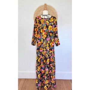 Vintage 1970&#39;s Psychedelic Tropical Dress