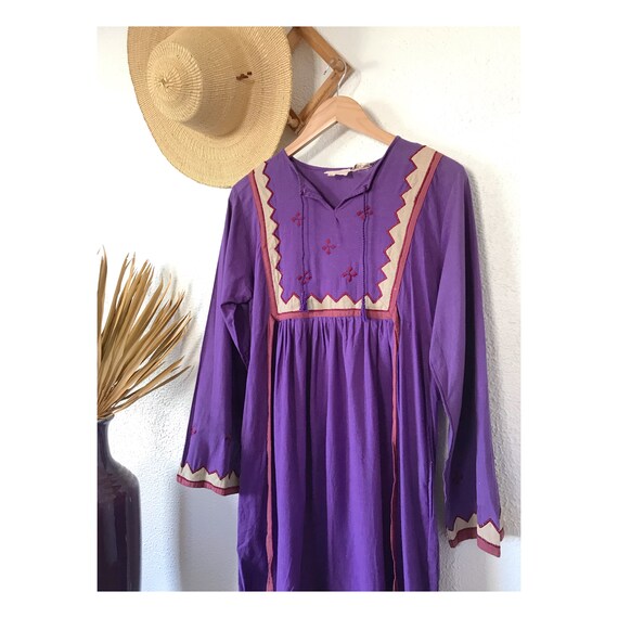 Vintage 1970's Embroidered Boho Dress