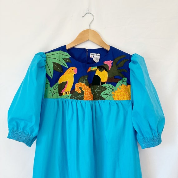 Vintage 1980's Tropical Applique Dress - image 3