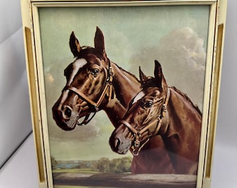Vintage Copy Print of Two Horses  Blue Grass Champions