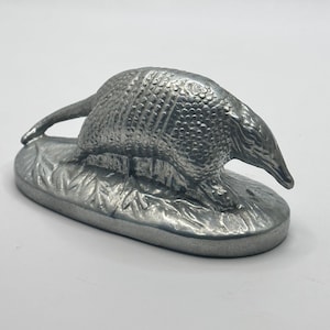 Polished Aluminum Armadillo Sculpture Figurine Paperweight