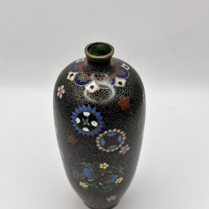 Vintage Japanese Cloisonné 6 Inch Handpainted Enamel Vase
