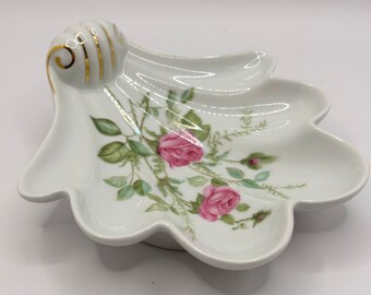 Mitterteich Bavaria Rose Floral Vanity Trinket Dish Nuts Candy Soap