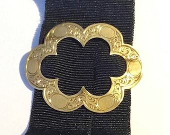 Georgian 18K Hand Engraved Buckle, 18th Century Antique Gold Accessory
