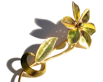 Rare Designer Forstner 10k Solid Gold Floral Brooch Large - Etsy
