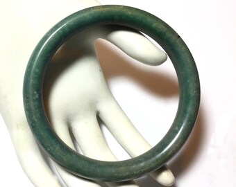 Forest Green Jade Traditional Bangle Bracelet