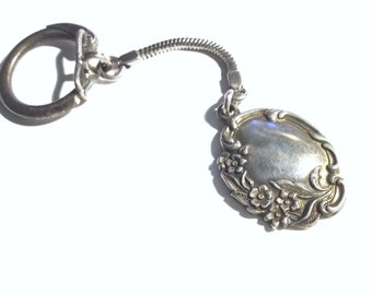 Signed Lunt Sterling Silver Floral Key Chain for a Special Key, c1960s