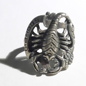 Large Sterling Scorpio/ Scorpion Zodiac Ring, c1940s image 1