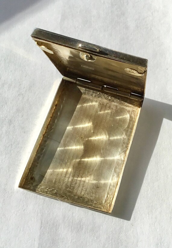 1920s Art Deco Match Safe Engraveable Locket, Sil… - image 3