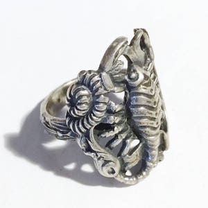 Large Sterling Scorpio/ Scorpion Zodiac Ring, c1940s image 3