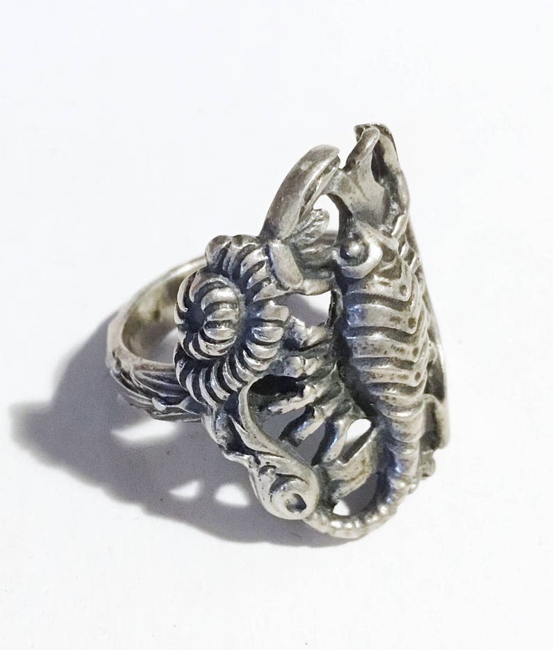 Large Sterling Scorpio/ Scorpion Zodiac Ring, c1940s image 3