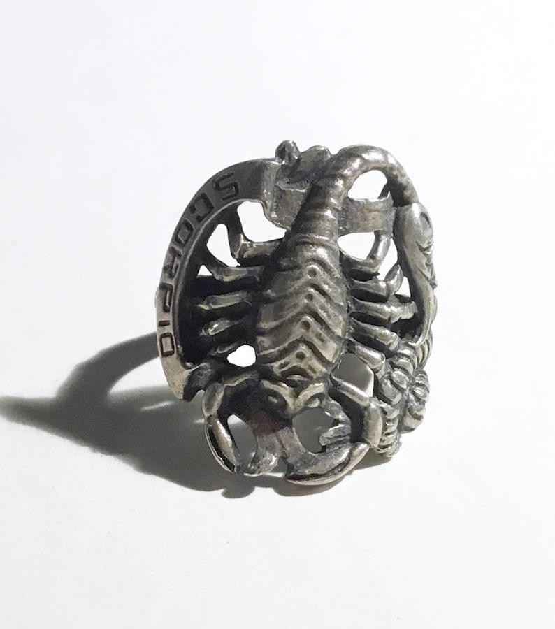 Large Sterling Scorpio/ Scorpion Zodiac Ring, c1940s image 1