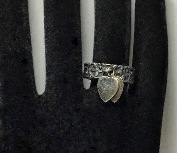 1930s Victorian Revival Sterling Band with Heart … - image 2