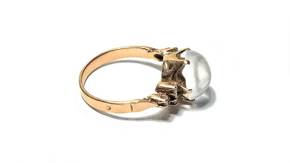 Antique VIctorian 9K Rose Gold Rock Crystal Ring,… - image 2