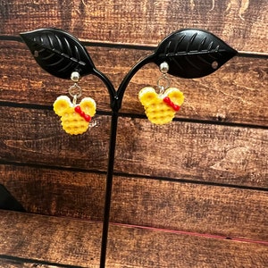 Mouse theme park waffle ice cream sandwich earrings
