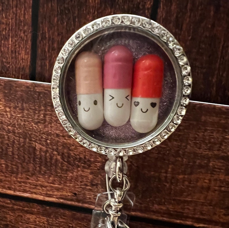 Customizable Happy Pill Pharmacy Badge Reel Pharmacist Badge Etsy
