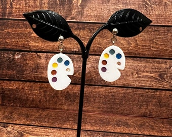 Artist paint palette earrings