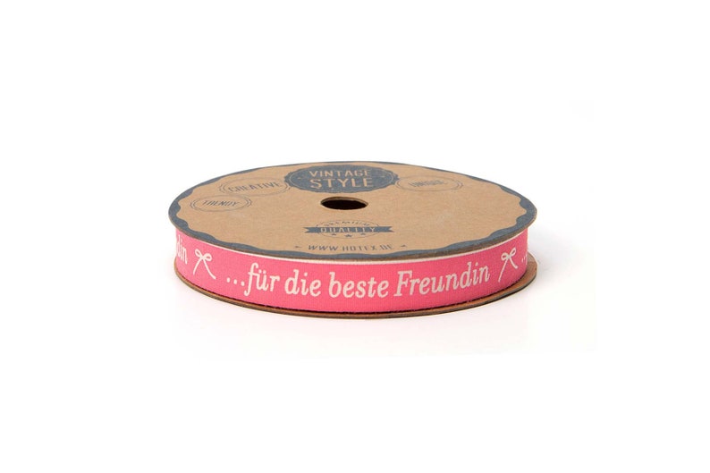 2m Baumwollband 1,45 EUR/m Mama, Papa, Oma, Opa, Bruder, Schwester 15mm bedruckt ...beste Freundin