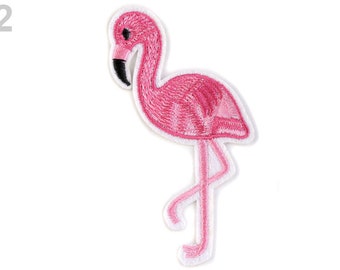 Aufbügler / Aufnäher Flamingo pink 60 x 105 mm