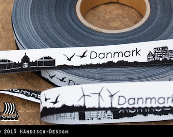 3m Webband  (1,70 EUR/m) Dänemark / Danmark Skyline 15mm