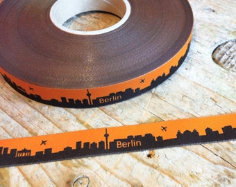 x 3m Webband (1,60 EUR/m) Berlin orange Skyline 15mm