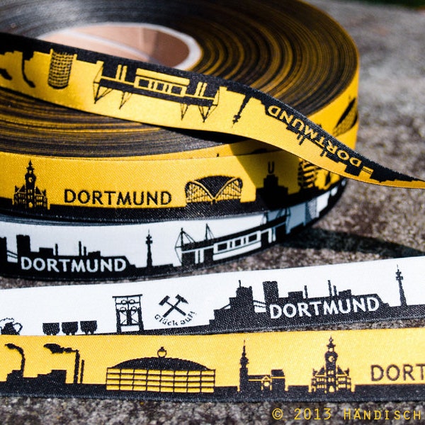 3m Webband (1,70 EUR/m) Dortmund schwarz + gelb Skyline 15mm
