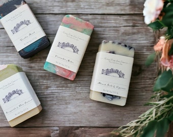 4 Handmade Soaps | Bulk Soaps | Artisan Soap | All Natural | Cold Processed Soap | Palm Free | Sustainable Gift | Tallow Soap | Variety Pack