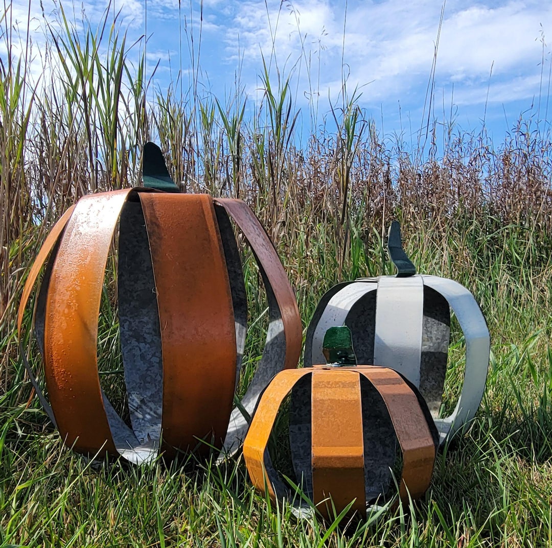 Rustic Tin Pumpkins (set of 3): Handmade Fall Decor - Etsy
