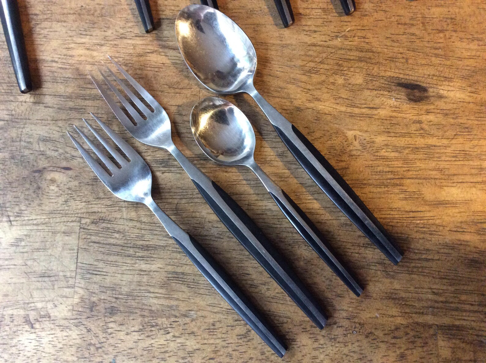 Eldan ware/Cosmos ELD2 45 piece Flatware Lot Black Made Etsy